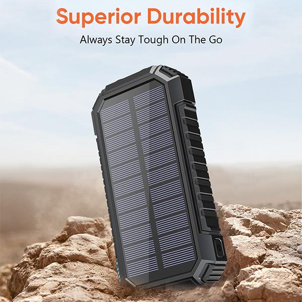 Cyber Monday Sale - Solar Power Bank 26800mAh, Wireless Portable Charger Fast Charge 3.0A Solar Charger External Battery with 4 Outputs & Flashlight for Phone, Tablet and Camping Outdoors