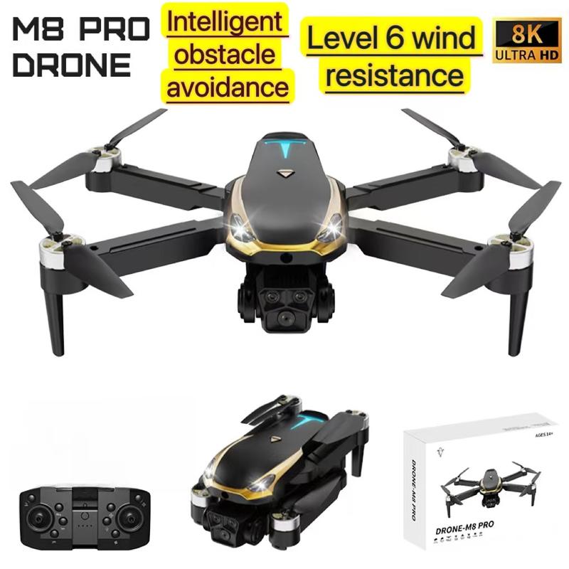 DR M8-PRO drone-2 battery, intelligent obstacle avoidance, brushless motor against 6-level wind resistance, optical flow positioning accurate hover shooting, accessory gravity sensor control, 360-degree rolling, high definition camera Accessories