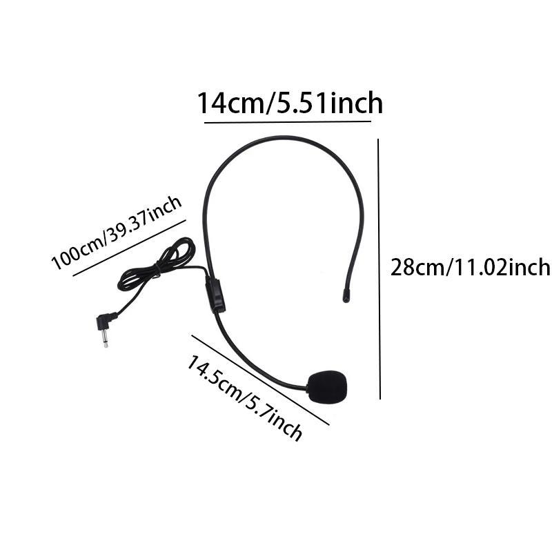 Head Mounted Wired Microphone, Gaming Mic, Portable Lightweight Microphone For Teaching & Speaking, Class Conference Meeting, Multi-functional Audio Microphone, Audio & Video