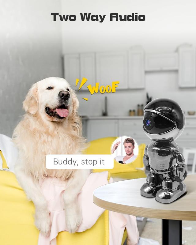 Pet Home Camera 3 Megapixel with Motion Detection HD Intelligent Robot Camera, Two-Way Voice Auto Tracking Function, Alarm Function, Night Vision Function, Pet Baby Indoor Special Camera,Hot selling pet camera