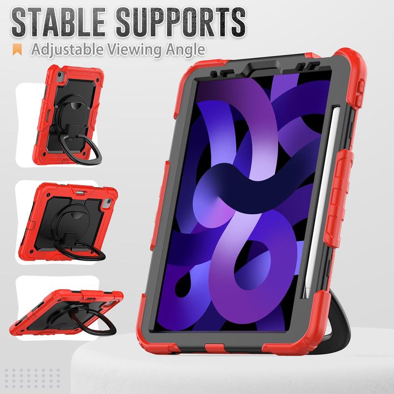 Shockproof Tablet Case with Ring Stand, 1 Count Silicone Tablet Protective Cover, Tablet Accessories Compatible with iPad Pro 12.9