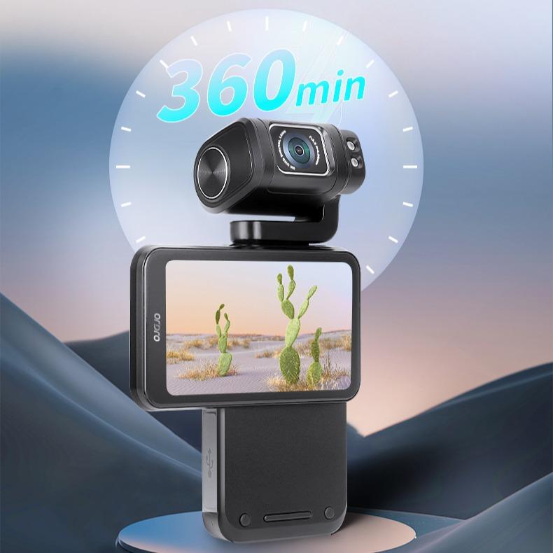 ORDRO M3 Portable Camera, 3.5-inch Touch Screen, 180° Compact Rotating Lens, IR Night Vision, 3250mAh Battery,64G Recording SD Card Pocket Body Camera