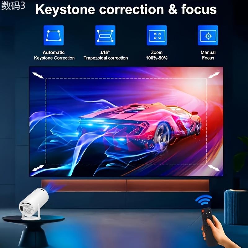 Smart HD Projector, Portable Projector 1080P Full HD Support, Screen Projection, Keystone Correction, 180° Rotating Outdoor Projector For Mobile Phone TV Pole Laptop Audio Wireless Audio Wireless