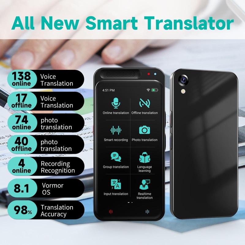 vormor Language Translator Device, Portable Translator Device with 138 Languages & 4.1