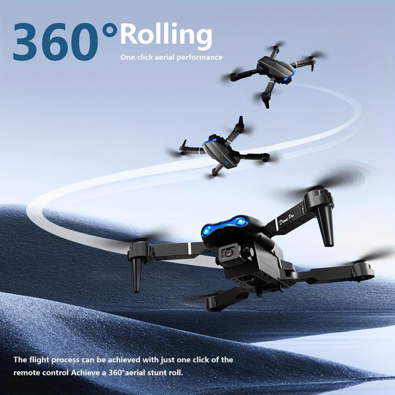 E99 Dual Camera Foldable Remote-Controlled Unmanned Vehicle, One-Click Takeoff and Landing, Remote-Control Four-Axis Aircraft for Beginners and Enthusiasts, Affordable Drone, Ideal Gift for Halloween, Christmas and New Year