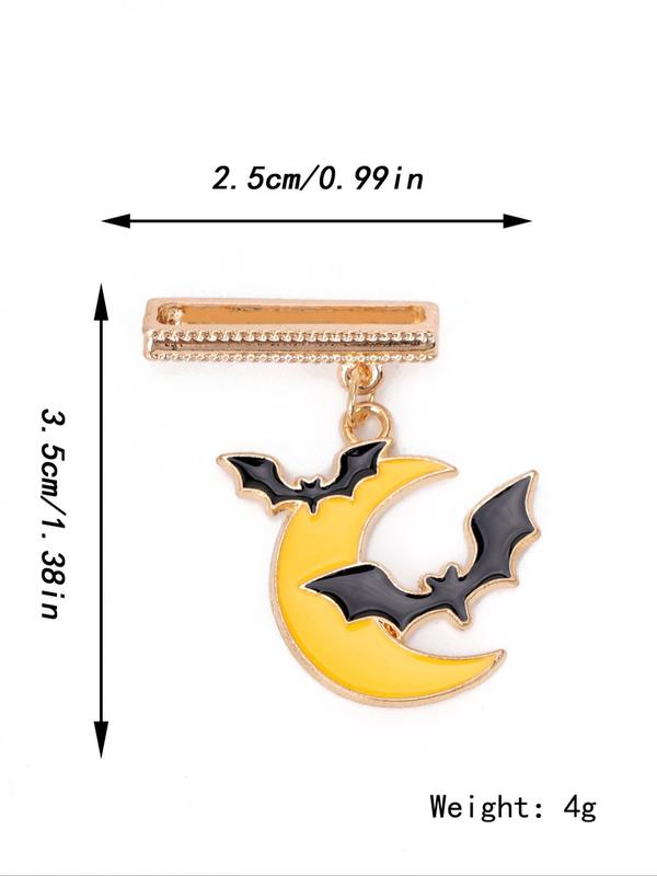 Moon & Bat Design Watch Band Charm, Compatible With Apple Galaxy Huawei Watch Band, Halloween Themed Watch Band Charm, Alloy Watch Accessories for Gift