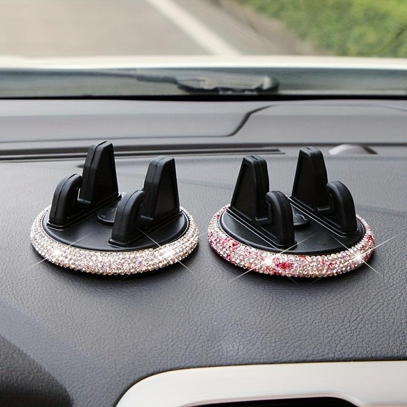 Rhinestone Decor Car Phone Holder, Car Dashboard Phone Holder, Universal Car Interior Accessories for Women & Girls