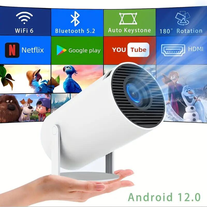 Projector,portable mobile bedroom home theater,home HD intelligent projector,Wired, WiFi