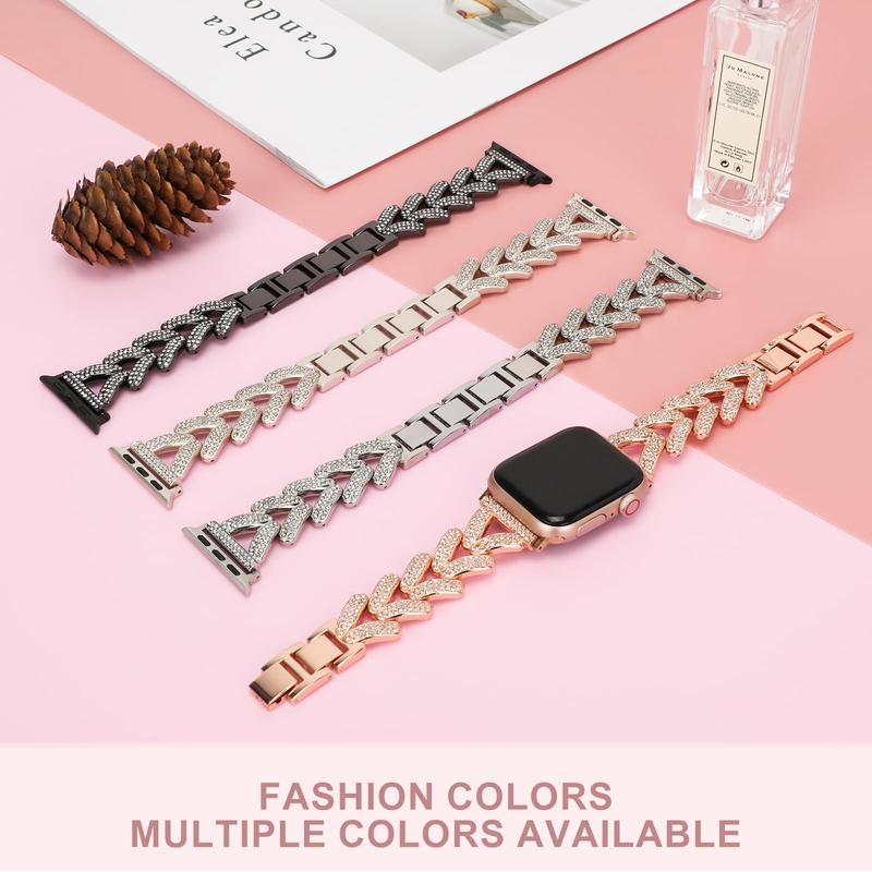 V-shaped Design Watch Band (Band Only), Fashionable Watch Band for Women, Wearable Accessories Compatible with iWatch Series 10 9 8 7 6 5 4 3 2 1 SE