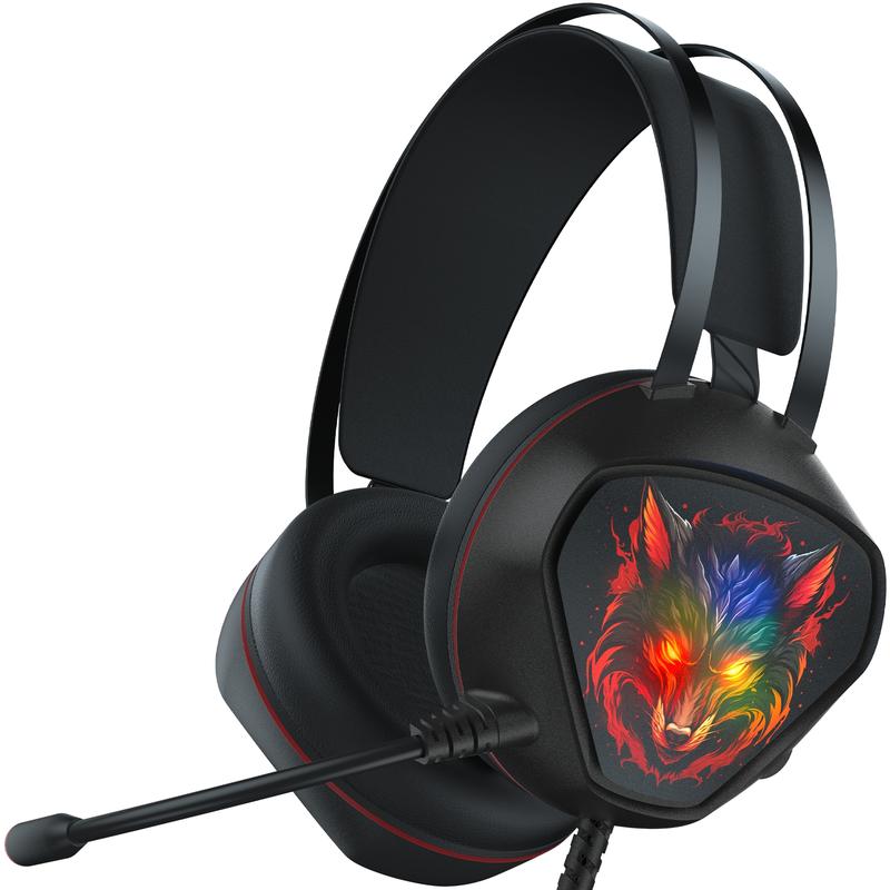 Alpha Wolf gaming headsets, cool, Sigma, Dynamic RGB, Mystique, Halloween&Christmas gifts for boyfriends kids brothers, Headphone with Noise-Cancelling Microphone