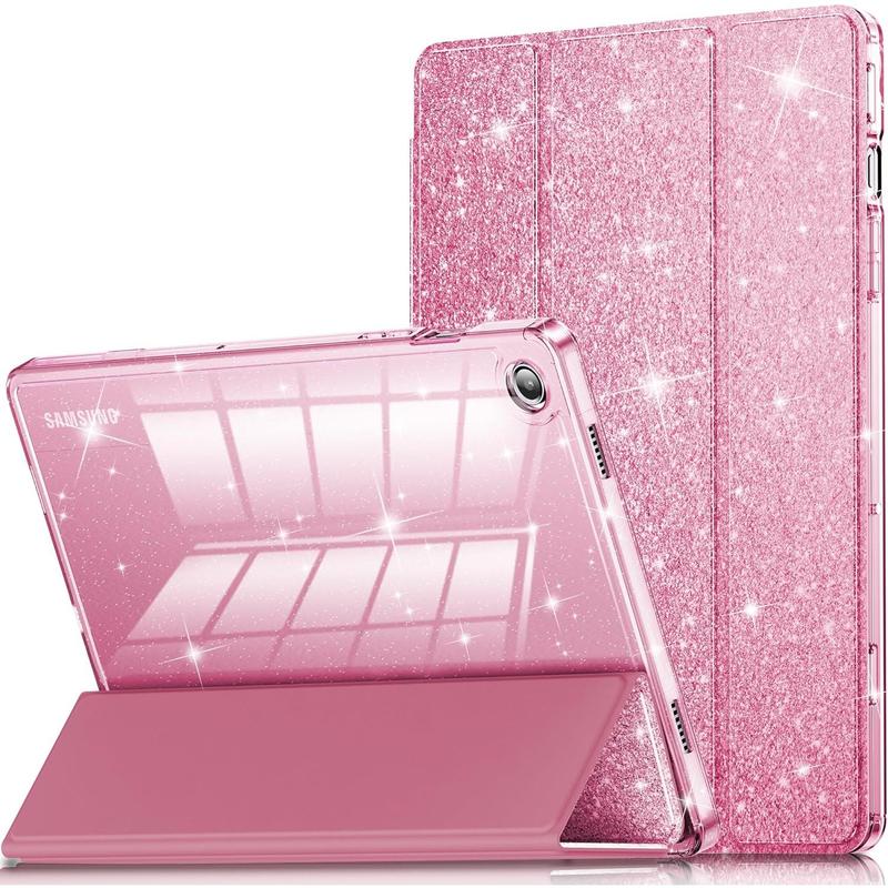 Case for Galaxy Tab A9 Plus 5G, Glitter Cover with Sparkly Clear Back for Samsung Galaxy Tablet A9+ A9 Plus 11 Inch 2023 Model (SM-X210 X216 X218)[Auto Wake Sleep] for Girls Kids Pink