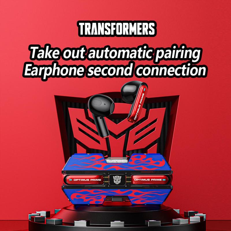 Transformers TF-T01 Wireless Audio Gaming Wireless Earphones, 1 Box Rechargeable Low Latency Audio Earbuds, Half In-ear Design Gaming Headset, Bluetooth-compatible Music Earphones for Mobile Phone Laptop Computer Tablet, Wireless Headphones