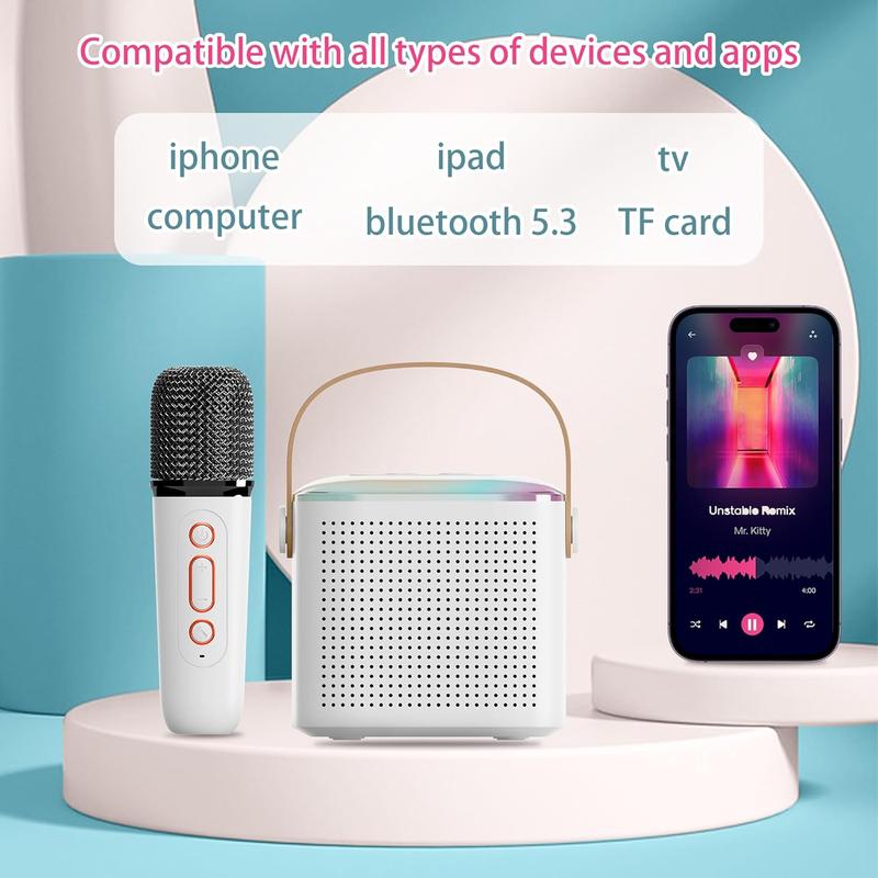 Mini Karaoke Machine with Wireless Microphones Mini Partybox for kids