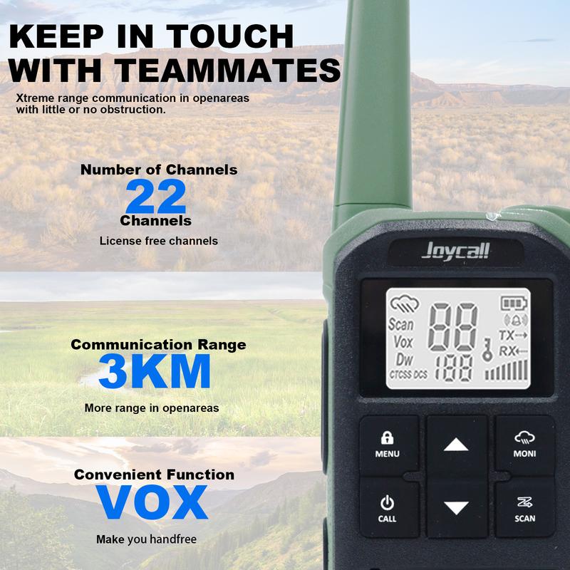 Rechargeable Walkie Talkies for Adults and Kids - Long Range, NOAA Alert, VOX, Clear Sound, Noise Reduction, LED Flashlight, 22 Channels & 99 CTCSS, for Camping, Hiking, Cruise Audio Button  Lcd Charging