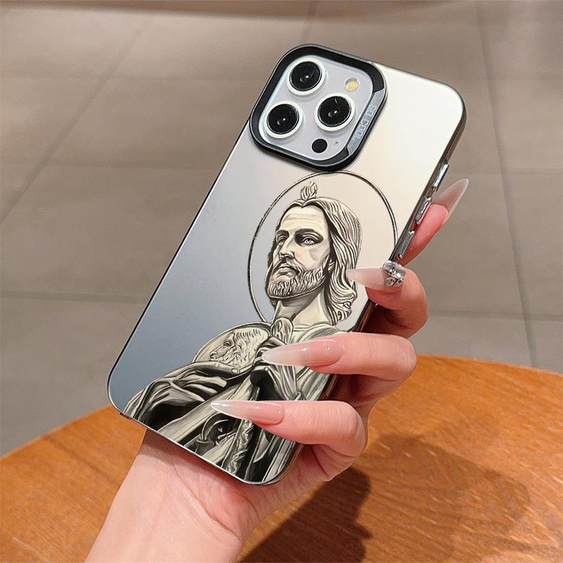 Creative Jesus Pattern Phone Case, Anti-drop Phone Protector Cover, Fashion Phone Accessories Compatible with iPhone 7 11 12 13 14 15 Series