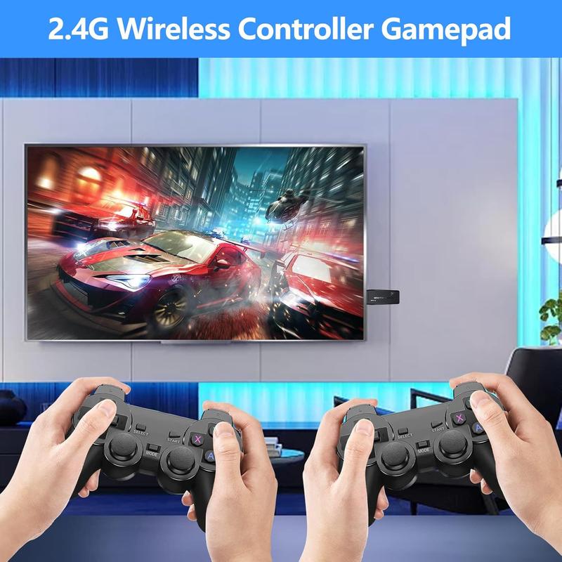 Retro Game Console Stick,20000+Video Games, 9 Emulator ConsolePlug and Play for TV, 4K HDOutput,2.4GHz Wireless Controllers Birthday Christmas