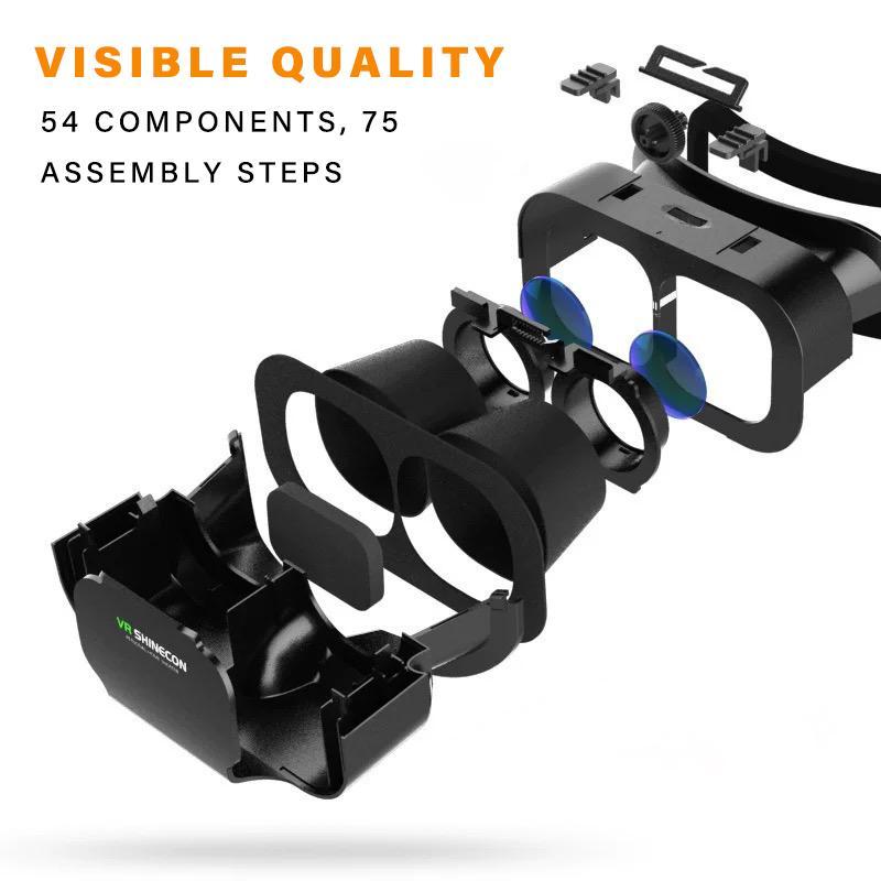 3D Virtual Reality VR 3D Glasses, Adjustable Lens Headset for TV, Movies, Videos, Lens Headset Compatible with 4.7 to 6 Inch