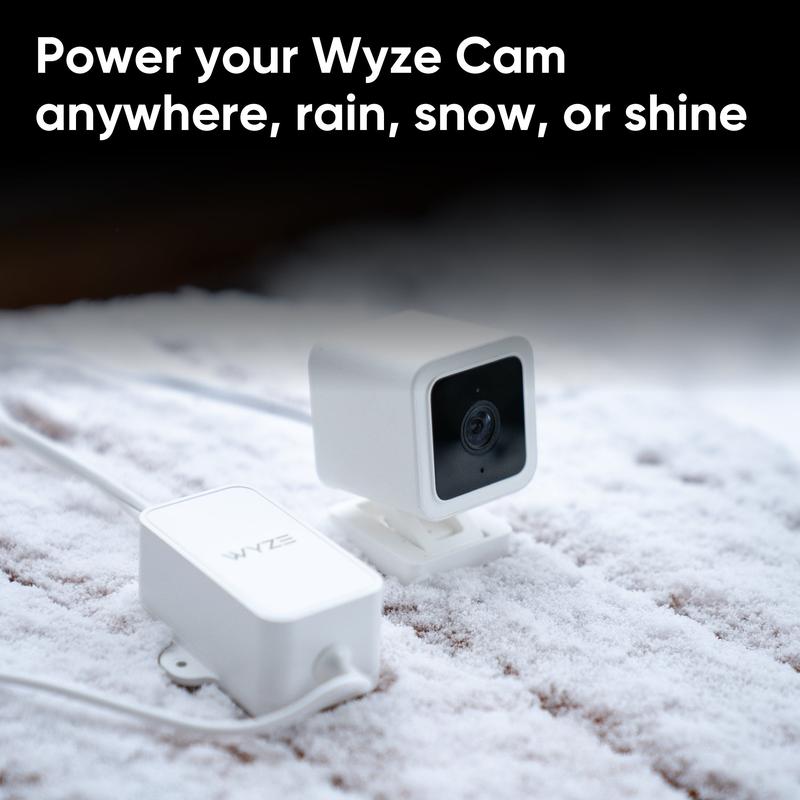 Wyze Cam 12.5ft Outdoor Power Adapter   IP67-Rated Waterproof and Weatherproof Power Cord for Pan v3, Cam v4 OG v3 v3 Pro