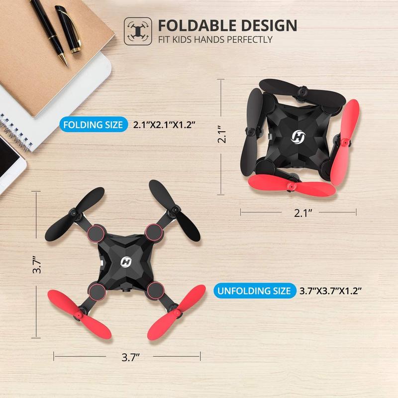 Holy Stone HS190 Foldable Mini Nano RC Drone as Gift Portable Pocket Quadcopter with Altitude Hold 3D Flips and Headless Mode Easy to Fly for Beginners Accessories Button Stick Cameras