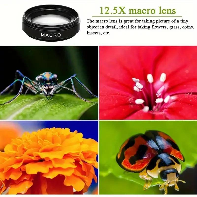 2 in 1 HD Camera Lens, 0.45x Wide Angle & Macro Focus Lens with Phone Clip, Mobile Phone Accessories for Outdoor Adventure, Hiking, Concert