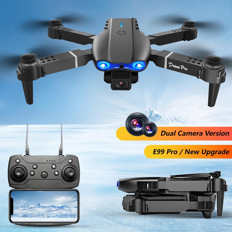 E99 Dual Camera Foldable Remote-Controlled Unmanned Vehicle, One-Click Takeoff and Landing, Remote-Control Four-Axis Aircraft for Beginners and Enthusiasts, Affordable Drone, Ideal Gift for Halloween, Christmas and New Year