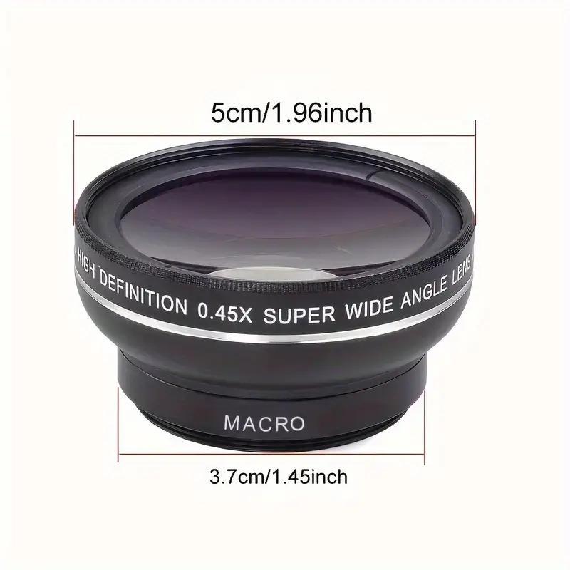 2 in 1 HD Camera Lens, 0.45x Wide Angle & Macro Focus Lens with Phone Clip, Mobile Phone Accessories for Outdoor Adventure, Hiking, Concert