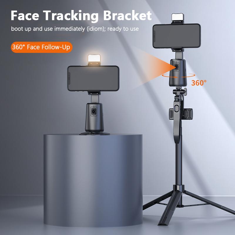 Auto Face Tracking Tripod, No App Required, 360° Rotation Phone Tracking Holder Selfie Accessories, For Smartphone Cellphone