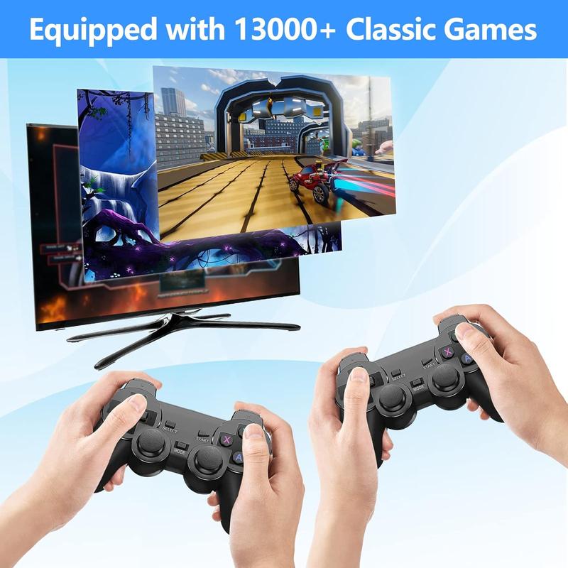 Retro Game Console Stick,20000+Video Games, 9 Emulator ConsolePlug and Play for TV, 4K HDOutput,2.4GHz Wireless Controllers Birthday Christmas