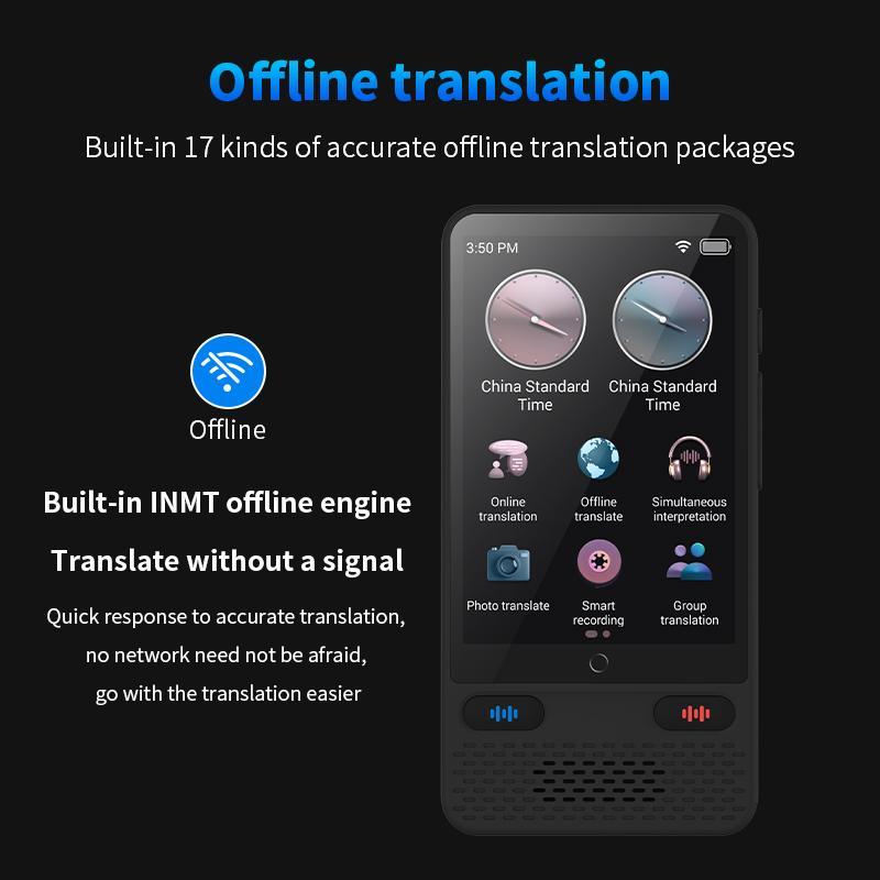 Portable Language Translator Device, 138 Languages Instant Two-way Voice Translator, AI Translator for Business & Travel