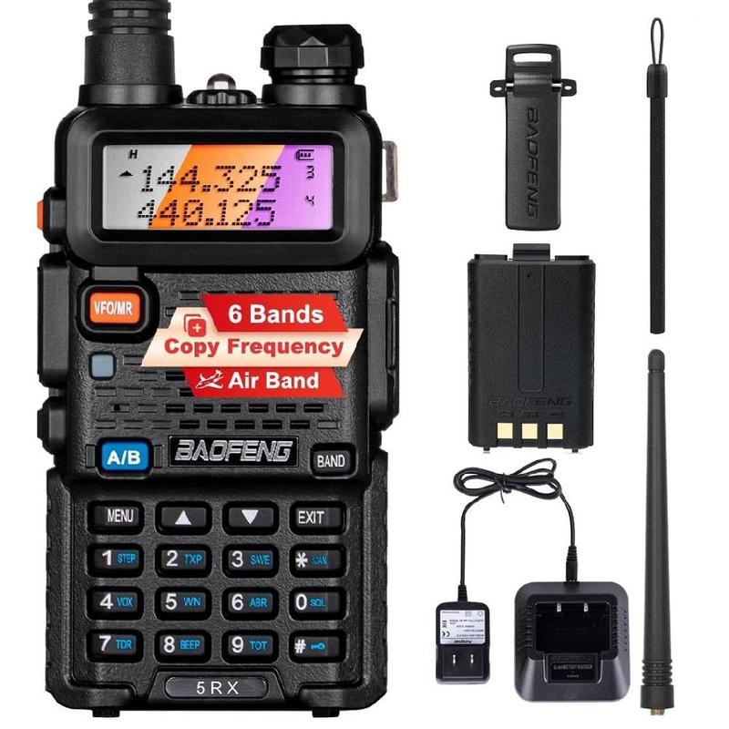 BAOFENG 5RX Handheld Radio, 1 Set Portable Two-way Radio, Multifunctional Radio for Camping, Hiking, Travel, Frequency Copy, AirBand, Chirp Compatible