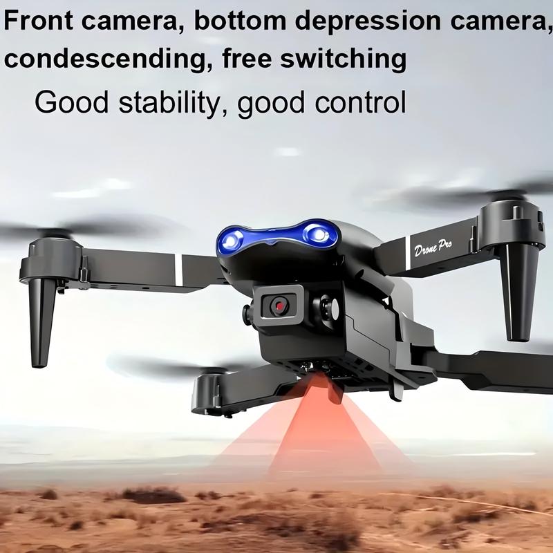 2 Batteries E99 K3 Professional Dual Camera Drone, Remote-controlled Airplane, Remote Control, Altitude Maintenance, Lithium Polymer Battery, Ideal Holiday Gift For Halloween And Christmas