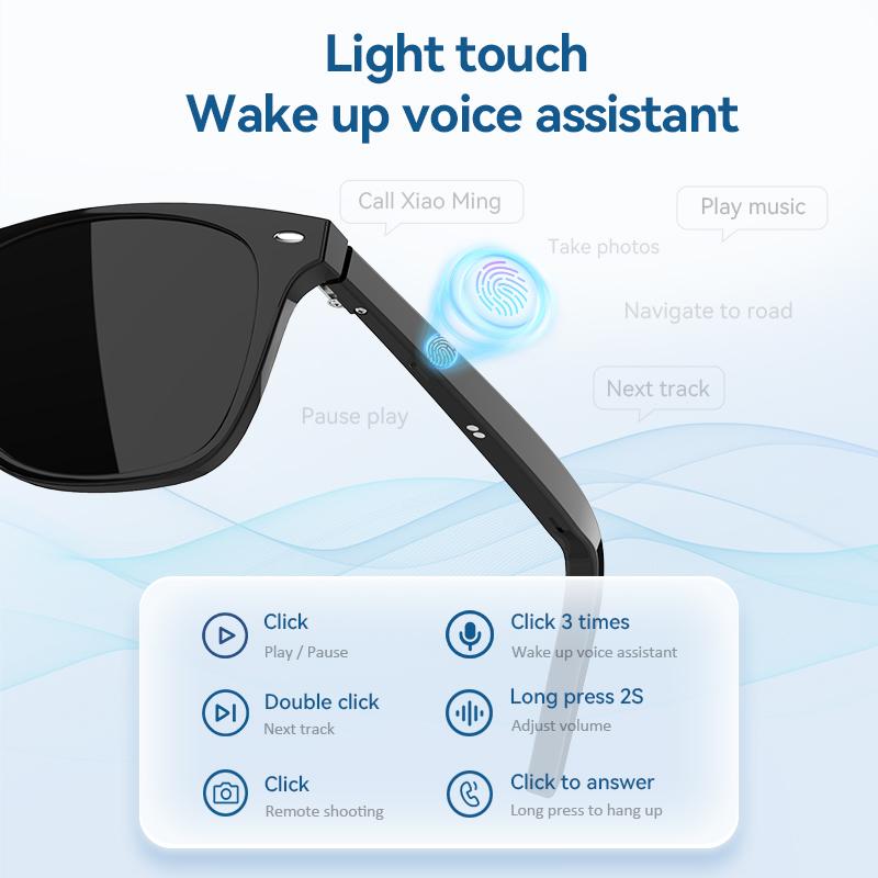 New magnetic smart glasses replaceable lenses, lightweight, one second instant connection Bluetooth connection touch playback, easy to operate