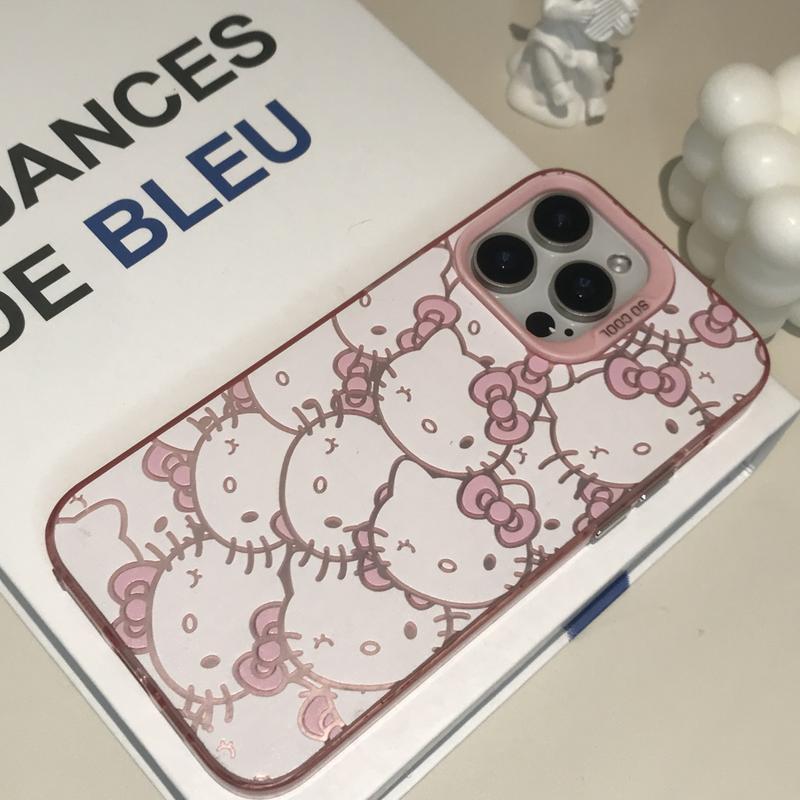 pink KT Phone Case For iPhone 16 15 14 12 13 11 Pro Max XR XS MAX 7 8 PLUS MINI Y2K Cute Cover