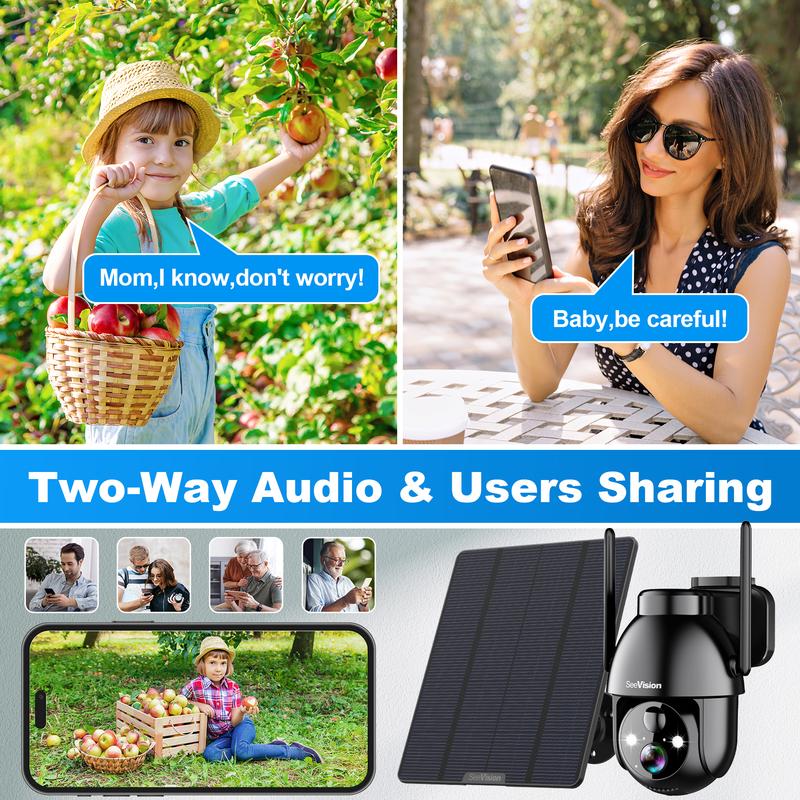 4G LTE Cellular Solar Security Cameras Wireless Outdoor, Solar Powered 3MP Camera 2K Security Camera for No WiFi, PIR Motion Detection,Siren,Color Night Vision, SD Cloud Storage (SIM Card Included)