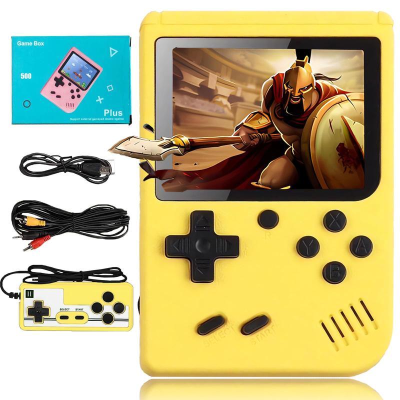 500 in 1 （Contains different versions of the same game）Gameboy for Adults&Kids Retro Handheld Game Console Retro Video Game Console Supports Two People Playing Games on TV Cable Portable Arcade Compact Lithium Device Rechargeable Protection