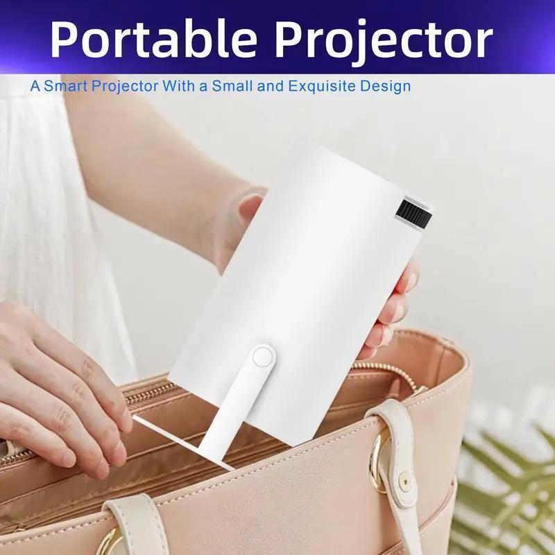 Projector 4k, Portable HD Intelligent Projector for Home Theater and Bedroom Audio, Wired connection, Christmas gift