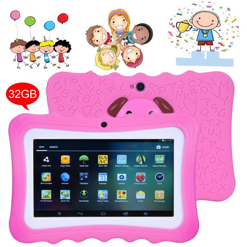 7 Inch Tablet Android HD Screen Tablet Bluetooth & Wi-Fi Support Control, Portable Tablet, Eye Protection, Touch Control Tablet, with Silicone Protective Case, Best Gift, Game, Educational