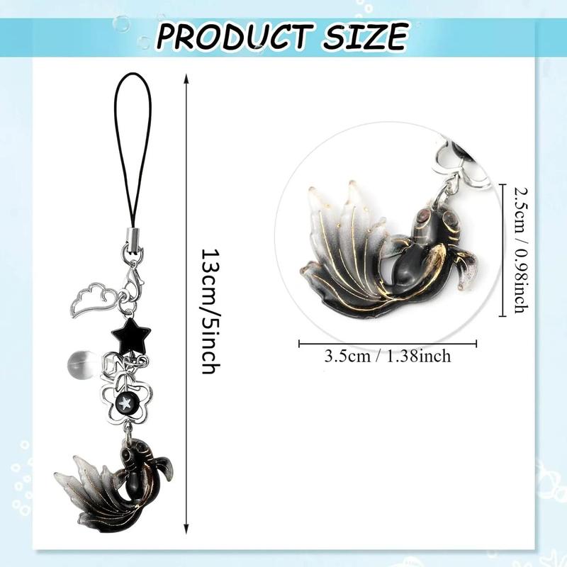 Cell Phone Charm, Koi Fish Design Mobile Phone Strap, Smartphone Lanyard Charm for Keychain, Fashion Phone Accessories Compatible with iPhone 16 15, iPhone 15 Pro Max for Women & Girls