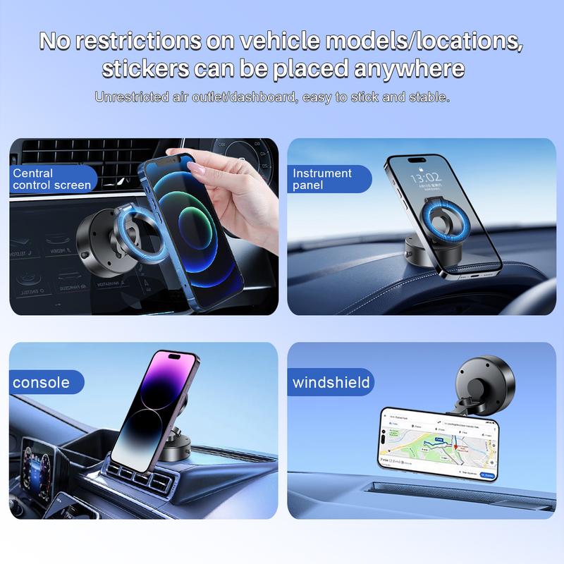 360° Rotatable Magnetic Car Phone Holder Mount, Electric Vacuum Adsorption, Magnetic Phone Stand, Smartphone Holder, Magnetic Suction for Car Windshield, Dashboard,Kitchen, Office, Universal Car Accessories