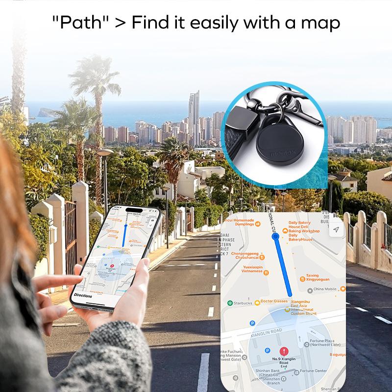 MOMAX Key Finder, Tracker Tag, Works with Apple Find My (iOS Only), Key Tracker with APP,Sound Location, Key Locator Tracker for Luggage, Suitcase, Wallet,bag,school bag