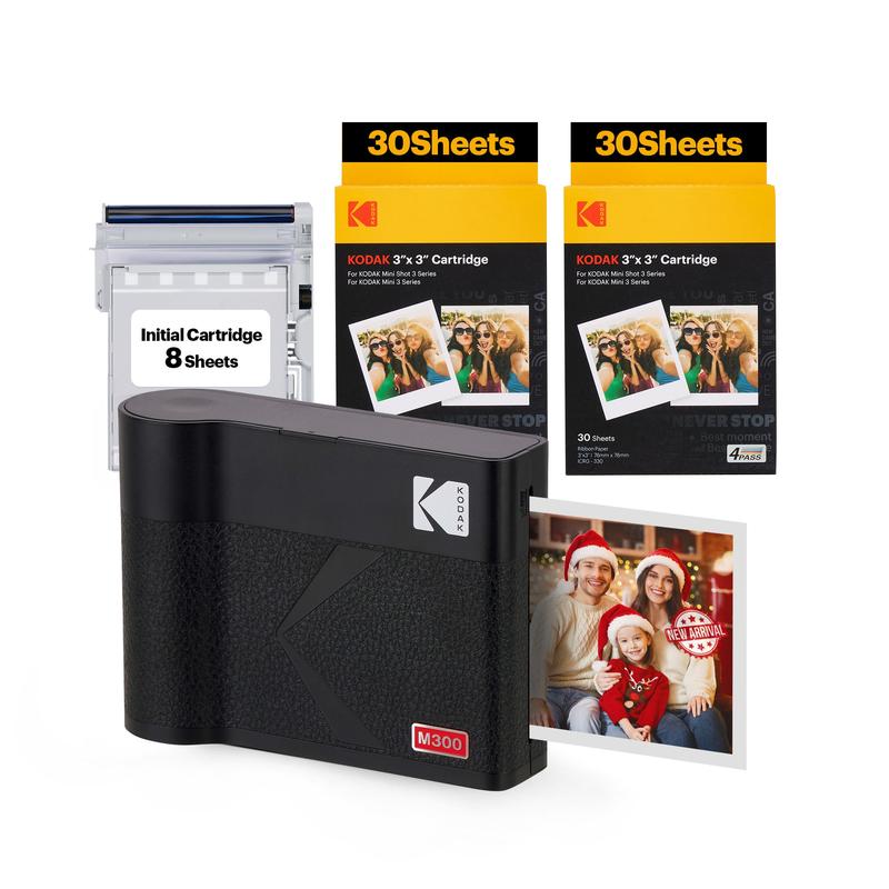 KODAK Mini 3 ERA 4PASS Portable Photo Printer (3x3) (Printer + 68 Sheets)