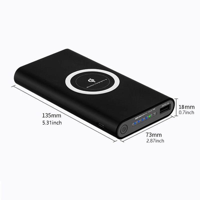 3 in 1 Wireless Power Bank, 1 Count 10000mAh Portable Wireless Power Bank, Multifunctional Power Bank with LED Light for iPhone & Android