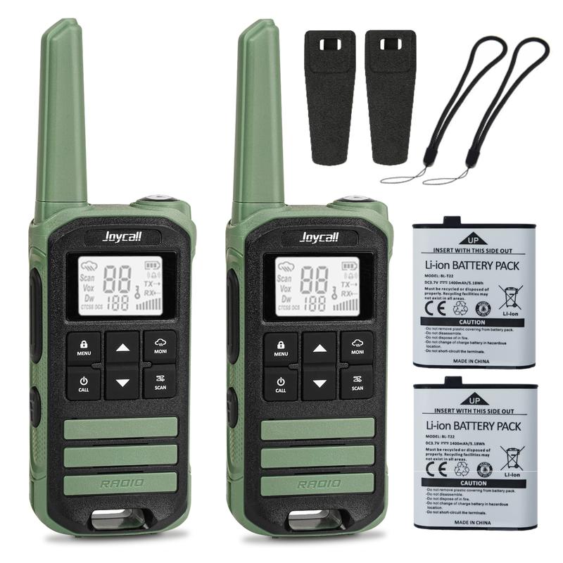 Rechargeable Walkie Talkies for Adults and Kids - Long Range, NOAA Alert, VOX, Clear Sound, Noise Reduction, LED Flashlight, 22 Channels & 99 CTCSS, for Camping, Hiking, Cruise Audio Button  Lcd Charging