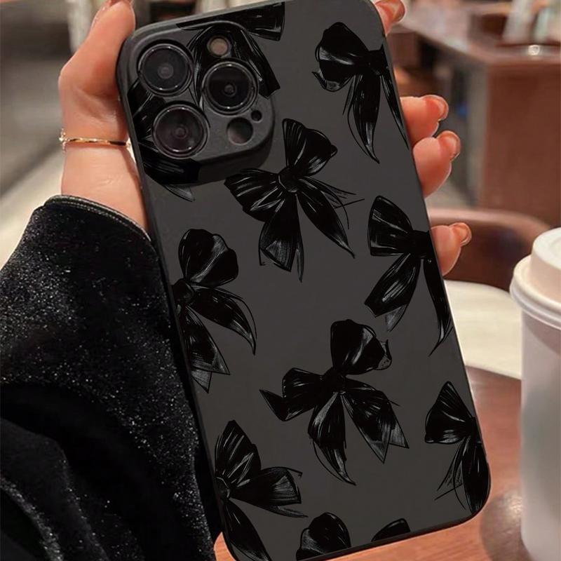 Bowknot Pattern Phone Case, Shockproof Decorative Phone Protector Cover, Phone Accessories Compatible with iPhone 6 7 11 12 13 14 15 Series