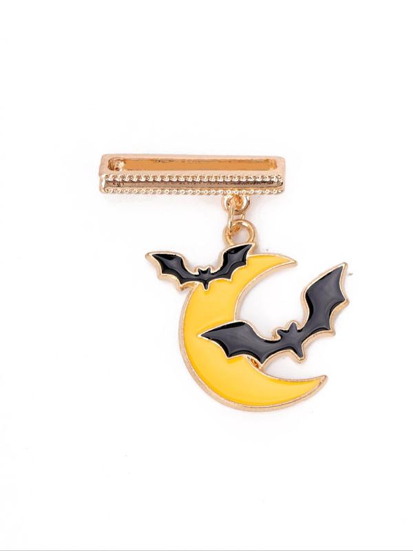 Moon & Bat Design Watch Band Charm, Compatible With Apple Galaxy Huawei Watch Band, Halloween Themed Watch Band Charm, Alloy Watch Accessories for Gift