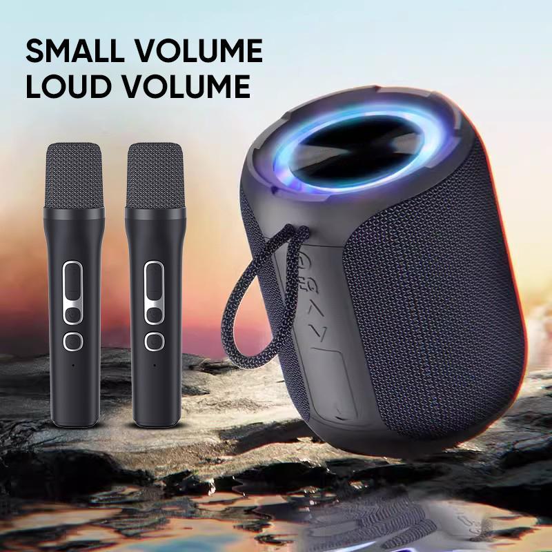 Portable Wireless Speaker with 2 Microphone, 40W Stereo Sound BT Speaker with Light Show, Waterproof Portable Speaker for Home & Outdoor, Camping Gadgets 2024