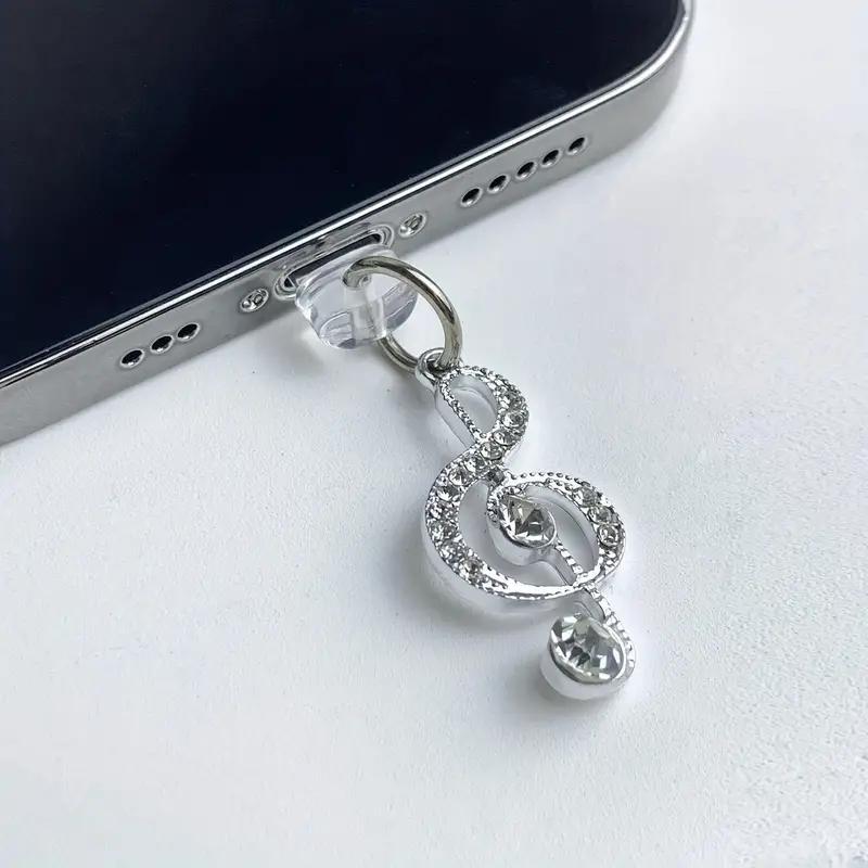 Music Note Design Phone Dust Plug, Cute Phone Dust Plug Charm, Phone Accessories for iPhone & Samsung Type-C Interface, Mobile Phone Decoration Accessories