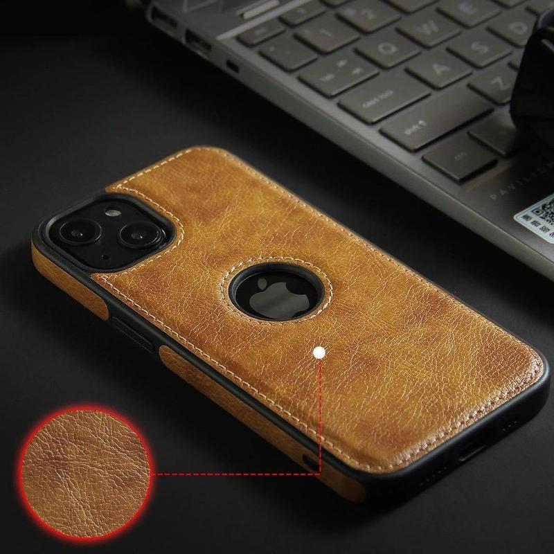 For iPhone 16 15 14 Plus 13 12 11 Pro Max Mini XS Slim Luxury Leather Protective Case Shockproof Cover Accessories