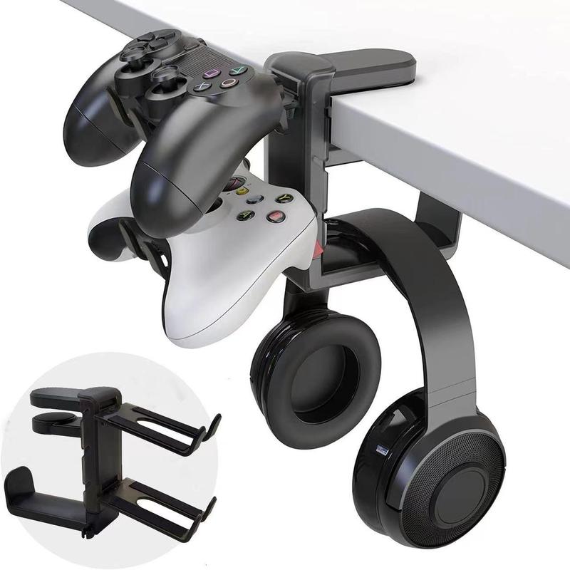 Headphone Stand with Game Controller Holder, 1 Count 360 Degree Rotatable Headphone Holder, Multipurpose Home Storage Hook for Home Office