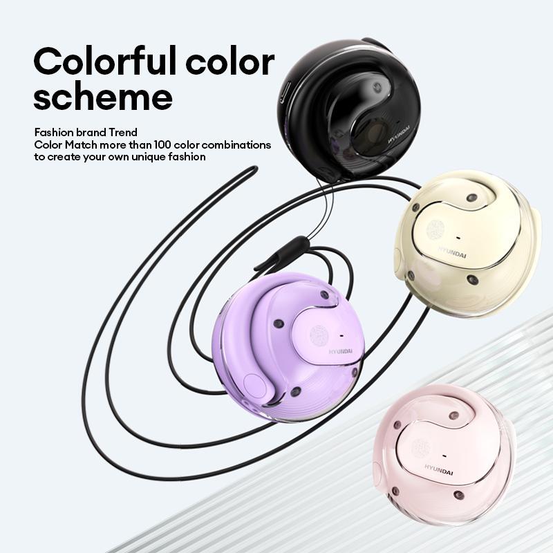 HYUND HY-T26 AI Wireless Hanging Ear Earphone, Waterproof Long Battery Life Clip-on Headset, HIFI Sound Bluetooth-compatible Headphones for Cellphones